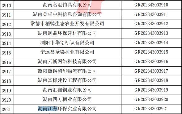2023年湖南江海，“高新技術企業(yè)”復審順利通過！